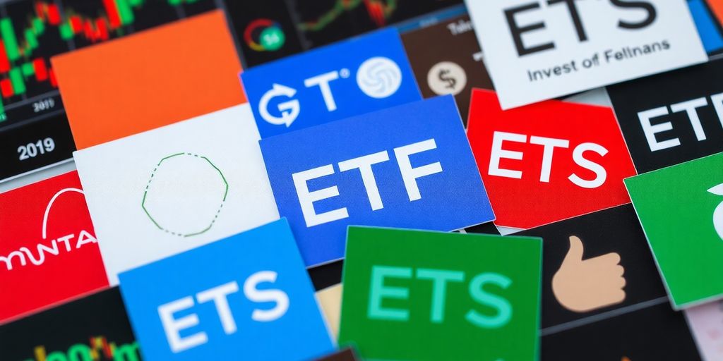 Vielfältige ETFs in einem finanziellen Kontext.