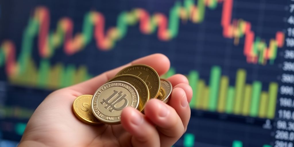 Münzen in der Hand für passives Einkommen durch Dividenden.
